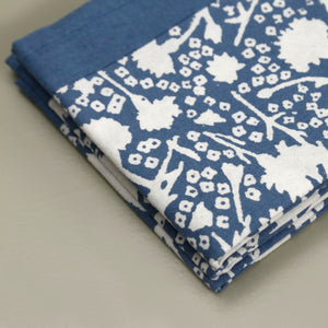 Meadows Bleu Block Print Napkins / Set of 4