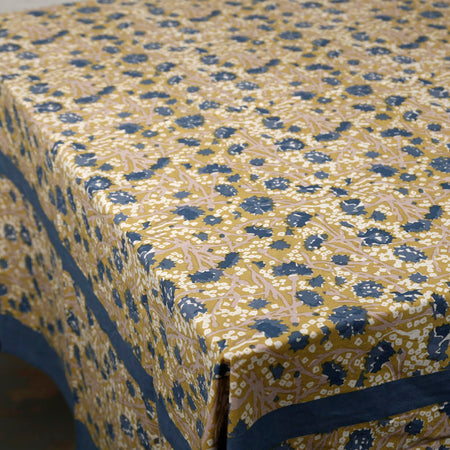 Meadows Blue & Green Block Print Rectangle Tablecloths