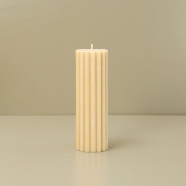 Ribbed Pillar Candle / Mellow