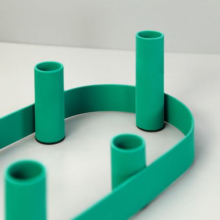 Oval Metal Candelabra Ring / Beryl Green