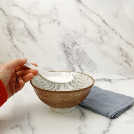 White Porcelain Soup Spoon