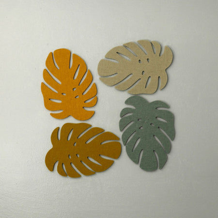 Monstera Wool Coasters 4pc Assorted Pack