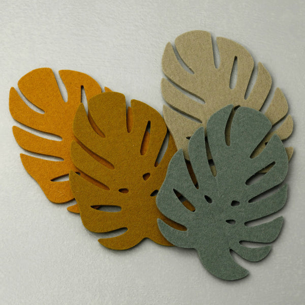 Monstera Wool Coasters 4pc Assorted Pack