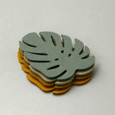 Monstera Wool Coasters 4pc Assorted Pack