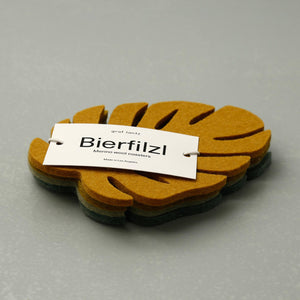 Monstera Wool Coasters 4pc Assorted Pack