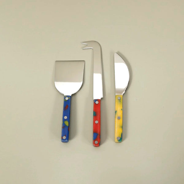 Multicolor Speckle 3pc Cheese Set