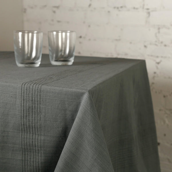 Hand Woven Heavyweight Cotton Table Cloth / Mushroom