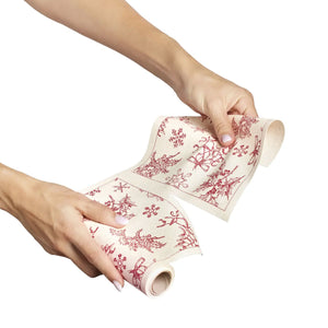 Cotton Luncheon Napkins Roll / Classic Christmas