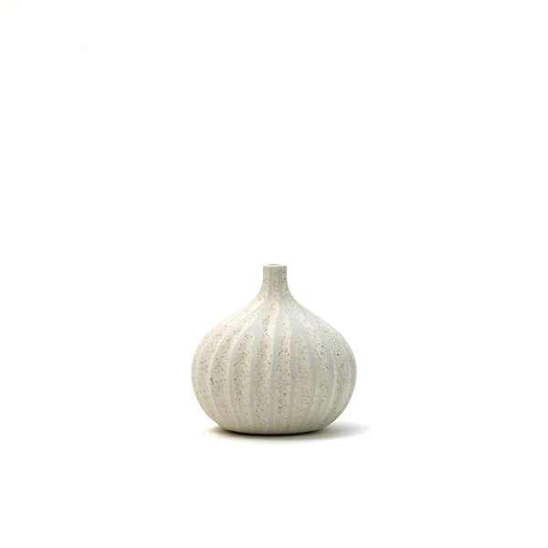 Porcelain Mini Bud Vase / Wide Stripe Natural