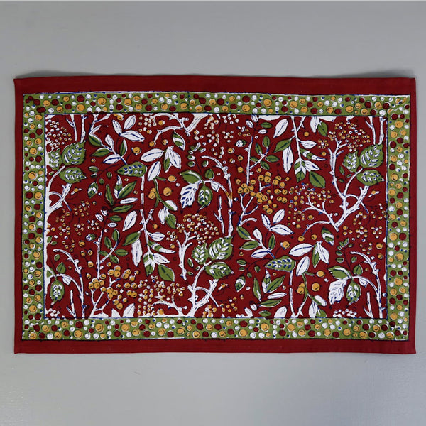 Block Print Placemat / Ruby Currant