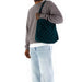 Baggu Horizontal Canvas Duck Bag / Navy Green Check / Zipper Closure