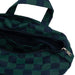 Baggu Horizontal Canvas Duck Bag / Navy Green Check / Zipper Closure