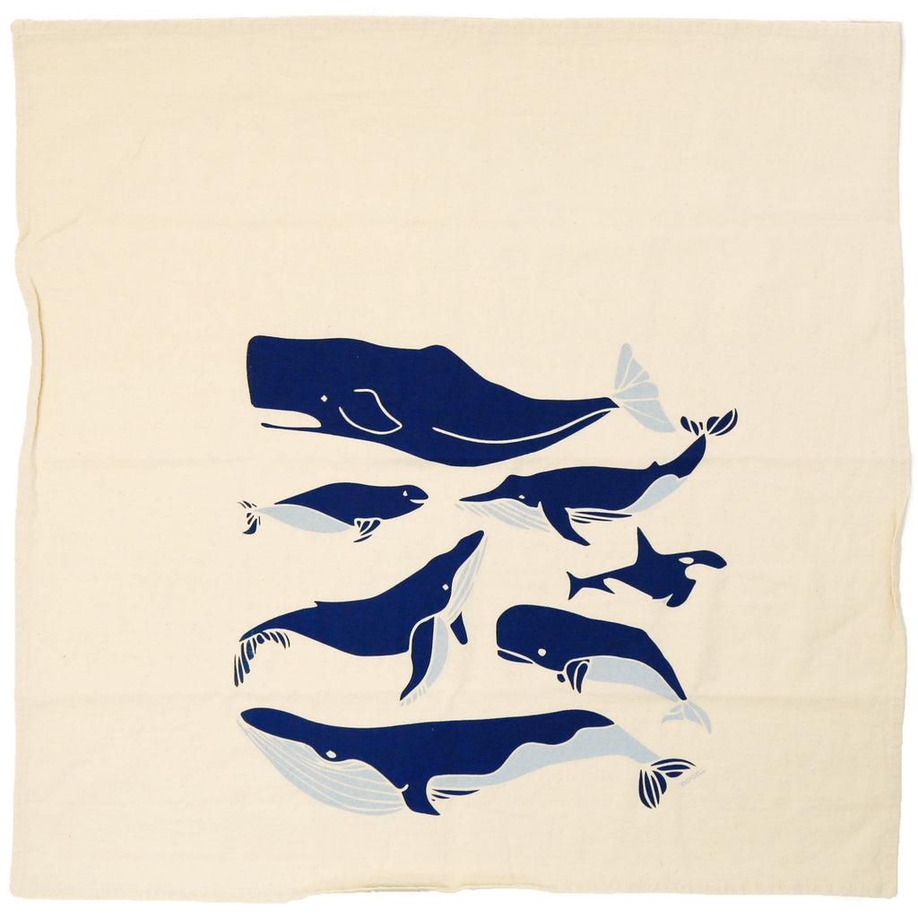 Noon Designs Organic Kitchen Towel / Whales