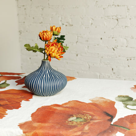 Red Poppy Linen Tablecloth