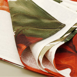 Red Poppy Linen Tablecloth