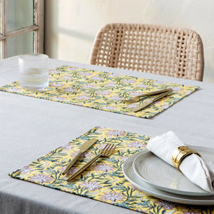Clematis Cotton Block Print Placemat