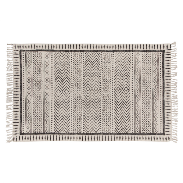Gaze Block Print Rug / 3' x 5'