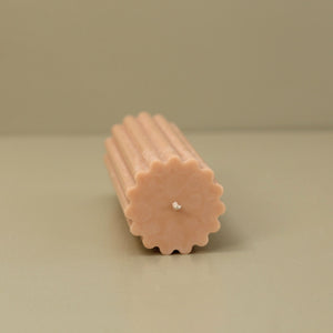 Ribbed Pillar Candle / Nude