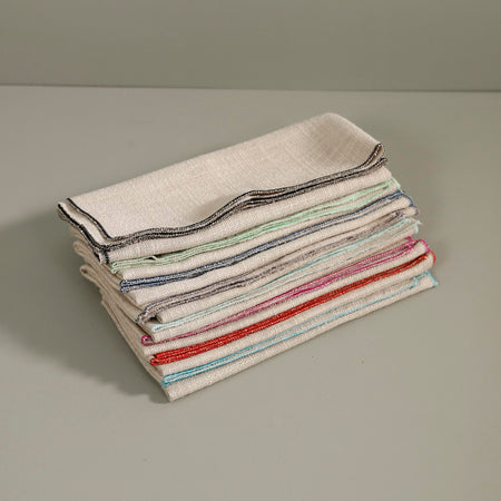 Oatmeal Poly/Linen Blend Napkins / Set of 8