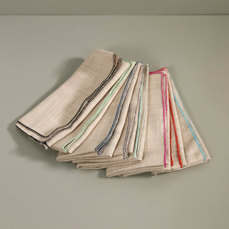 Oatmeal Poly/Linen Blend Napkins / Set of 8