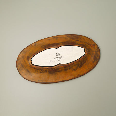 Laura Zindel Oblong Serving Dish / Honey Bee w/ Apple Blossoms