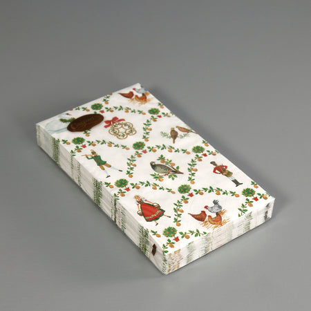 Caspari Paper Guest Napkins / On The Twelfth Day
