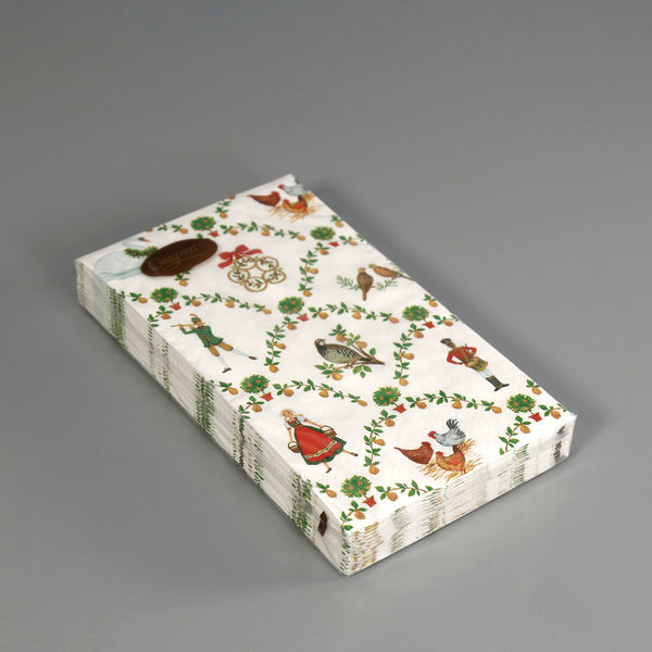 Caspari Paper Guest Napkins / On The Twelfth Day