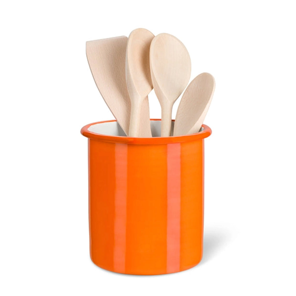 Enamel Utensil Holder / Orange Flame