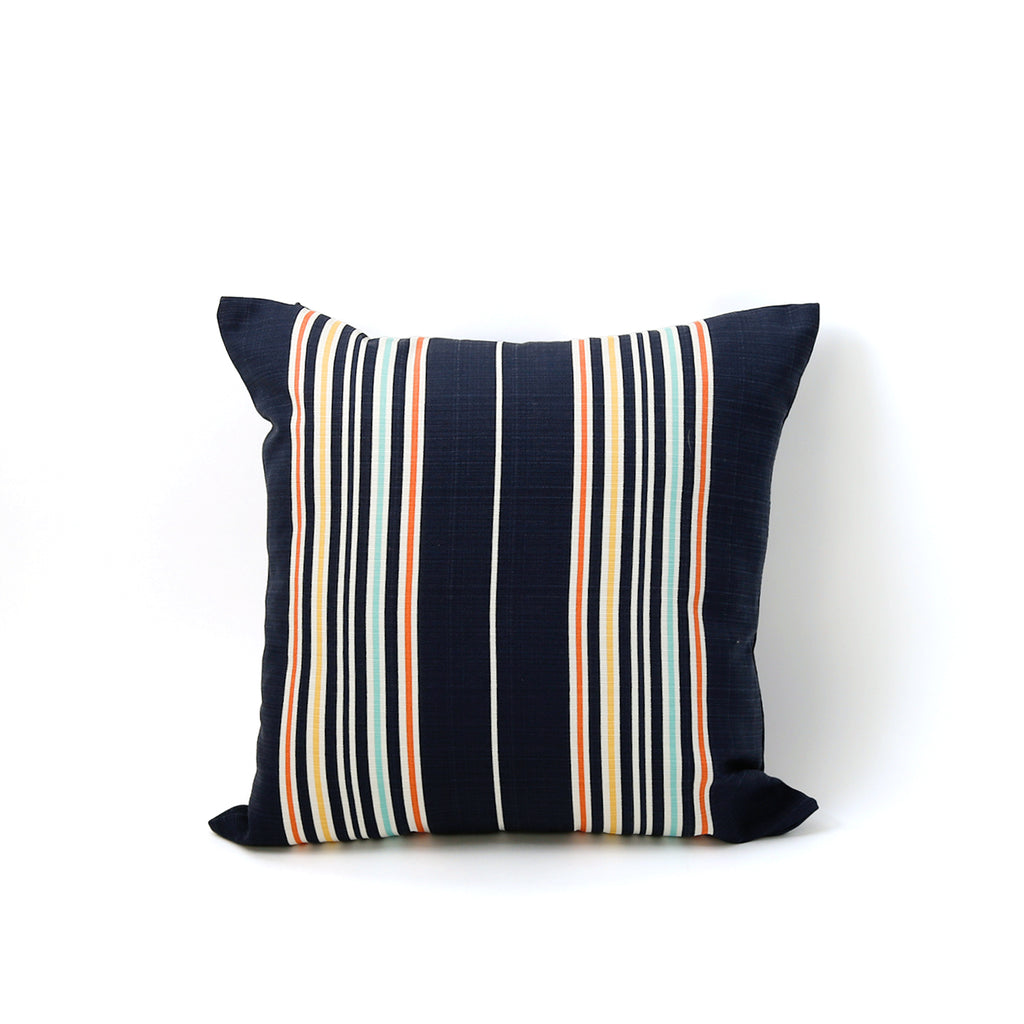 Outdoor Square Pillow / French Striped Navy