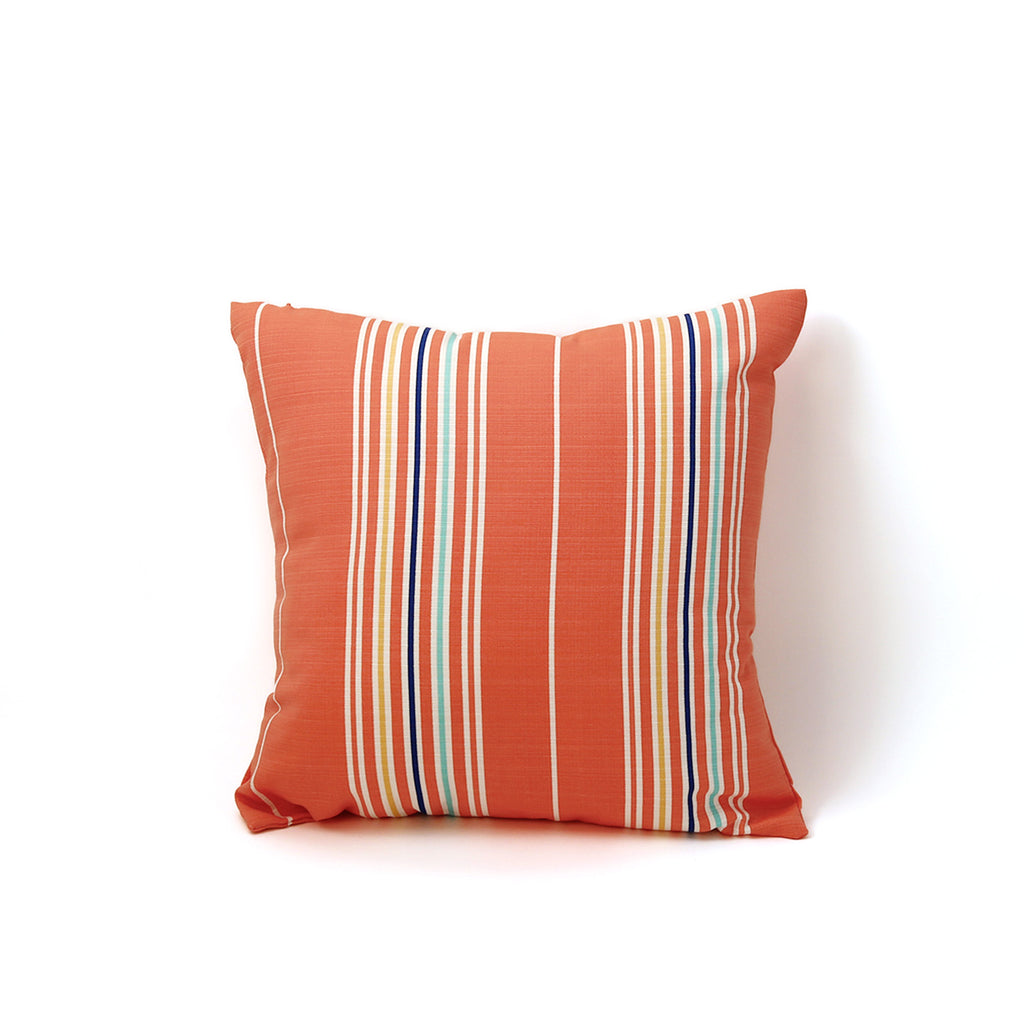 Outdoor Square Pillow / French Striped Orange