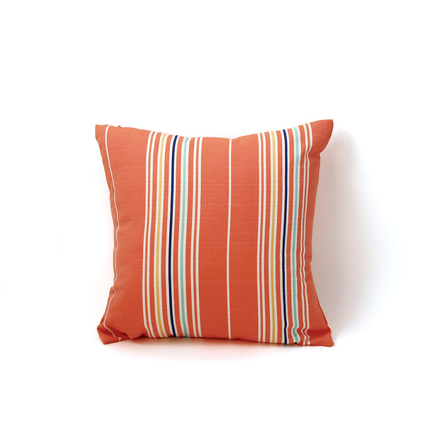 Outdoor Square Pillow / French Striped Orange