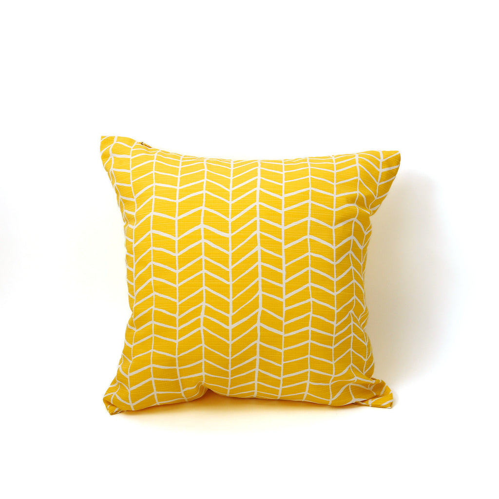 Outdoor Square Pillow / Yellow Geometric