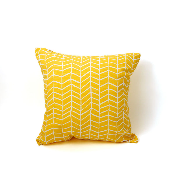 Outdoor Square Pillow / Yellow Geometric