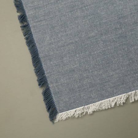 Frayed Chambray Placemats / Blue