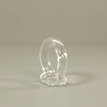 Clear Hand-Shaped Glass Napkin Rings / Set of 4