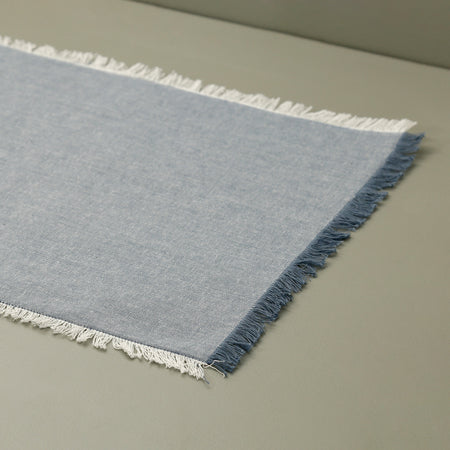 Frayed Chambray Placemats / Blue