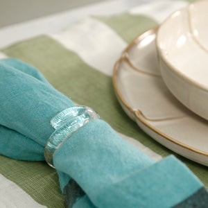 Clear Hand-Shaped Glass Napkin Rings / Set of 4