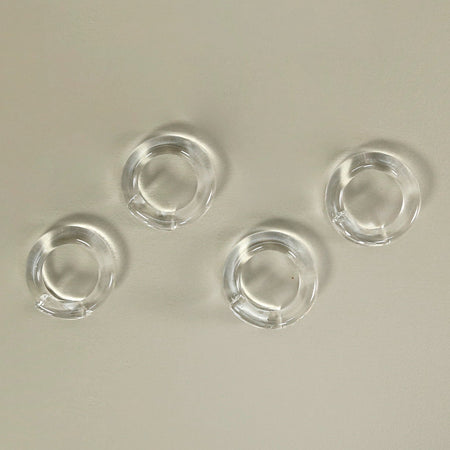 Clear Hand-Shaped Glass Napkin Rings / Set of 4
