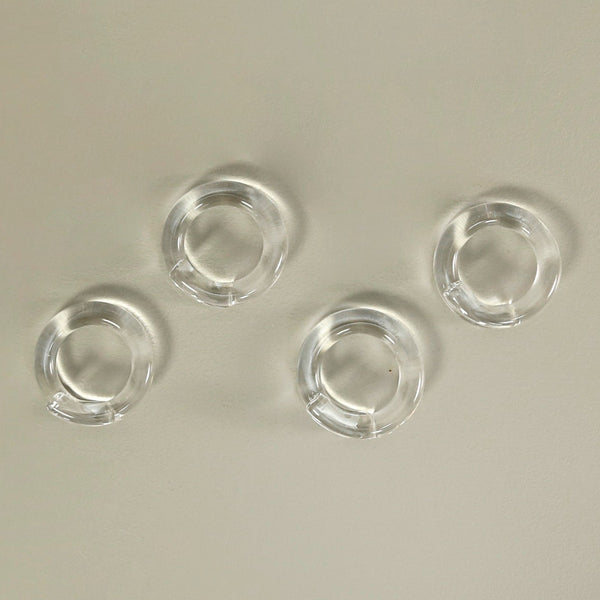 Clear Hand-Shaped Glass Napkin Rings / Set of 4