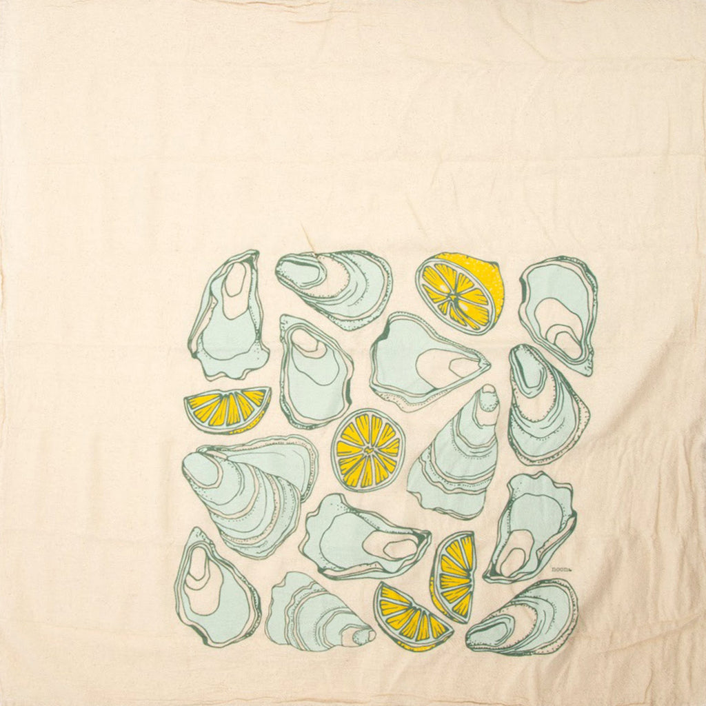 Noon Designs Organic Kitchen Towel / Oysters