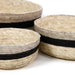 Makaua Palm Leaf Round Baskets / Arena & Black