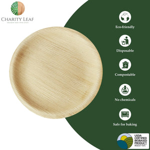 Palm Leaf 8" Salad Plates / 25pc Pack