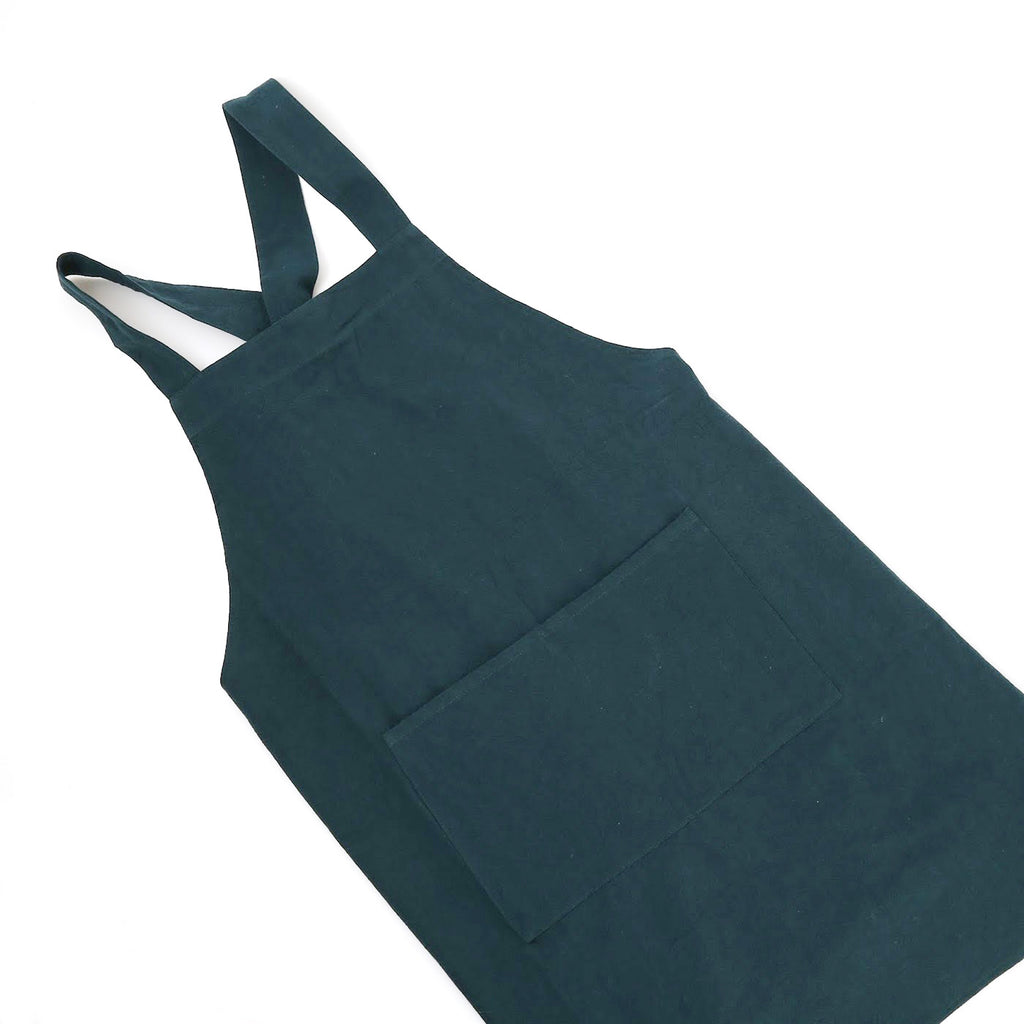 Cotton Cross Back Apron / Peacock