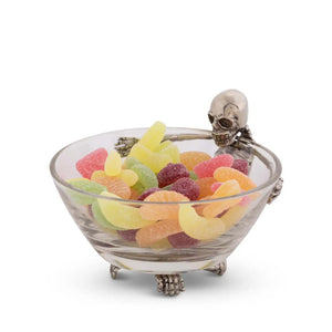 Pewter & Glass Candy Dish / Skeleton