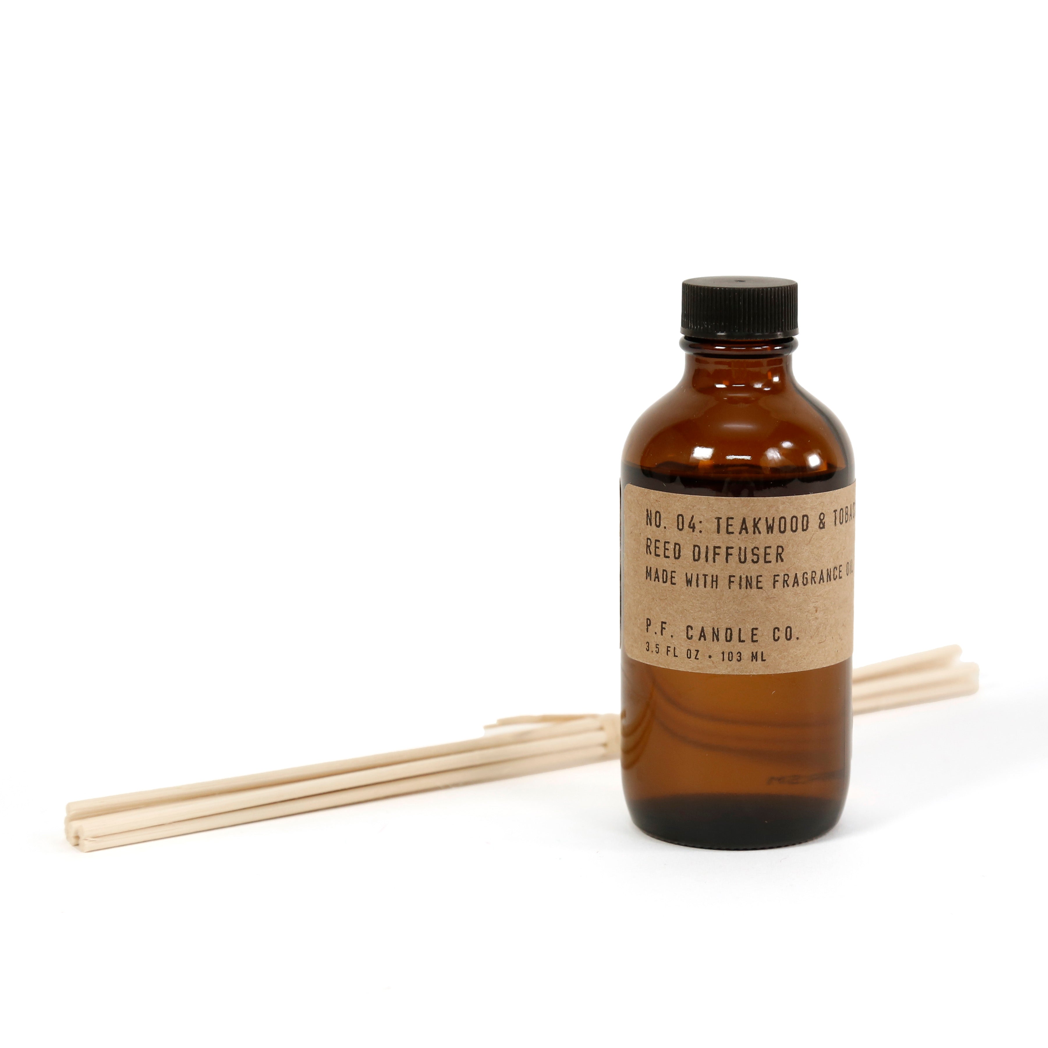 teakwood & tobacco reed diffuser Coastal fir needle P. F. Candle Co. Reed