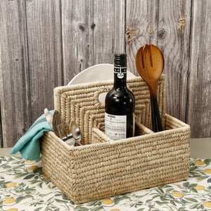 Pleta Woven Date Palm Flatware Caddy