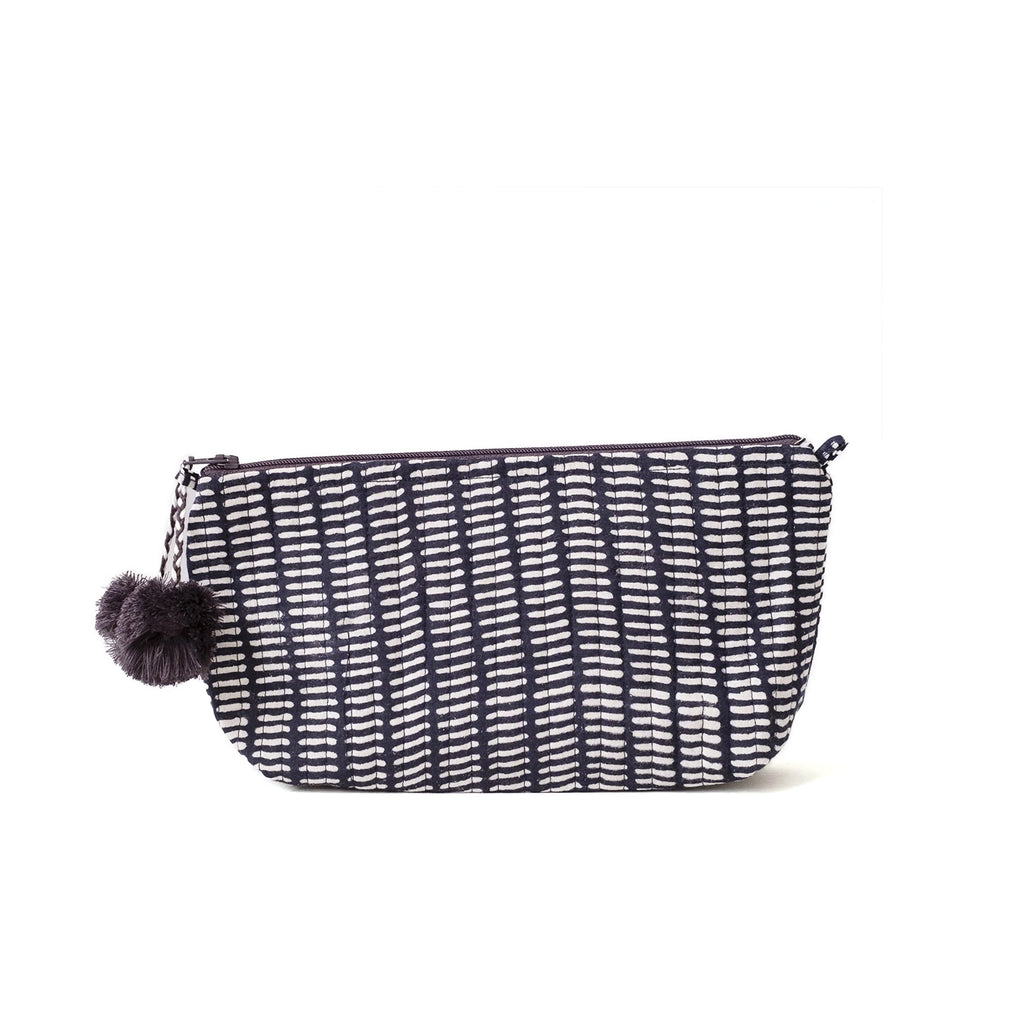 Block Print Makeup Bag / Pontis Navy