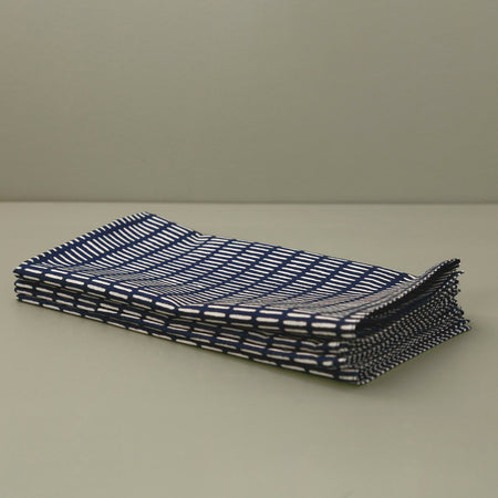 Block Print 4pc Napkin Set / Pontis Navy