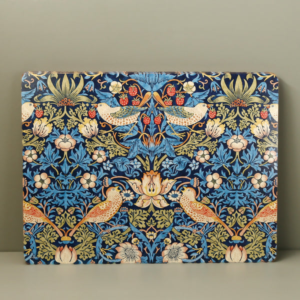 William Morris Strawberry Thief Cork Placemats 4pc / Blue