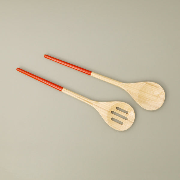 Bamboo Salad Servers / Orange
